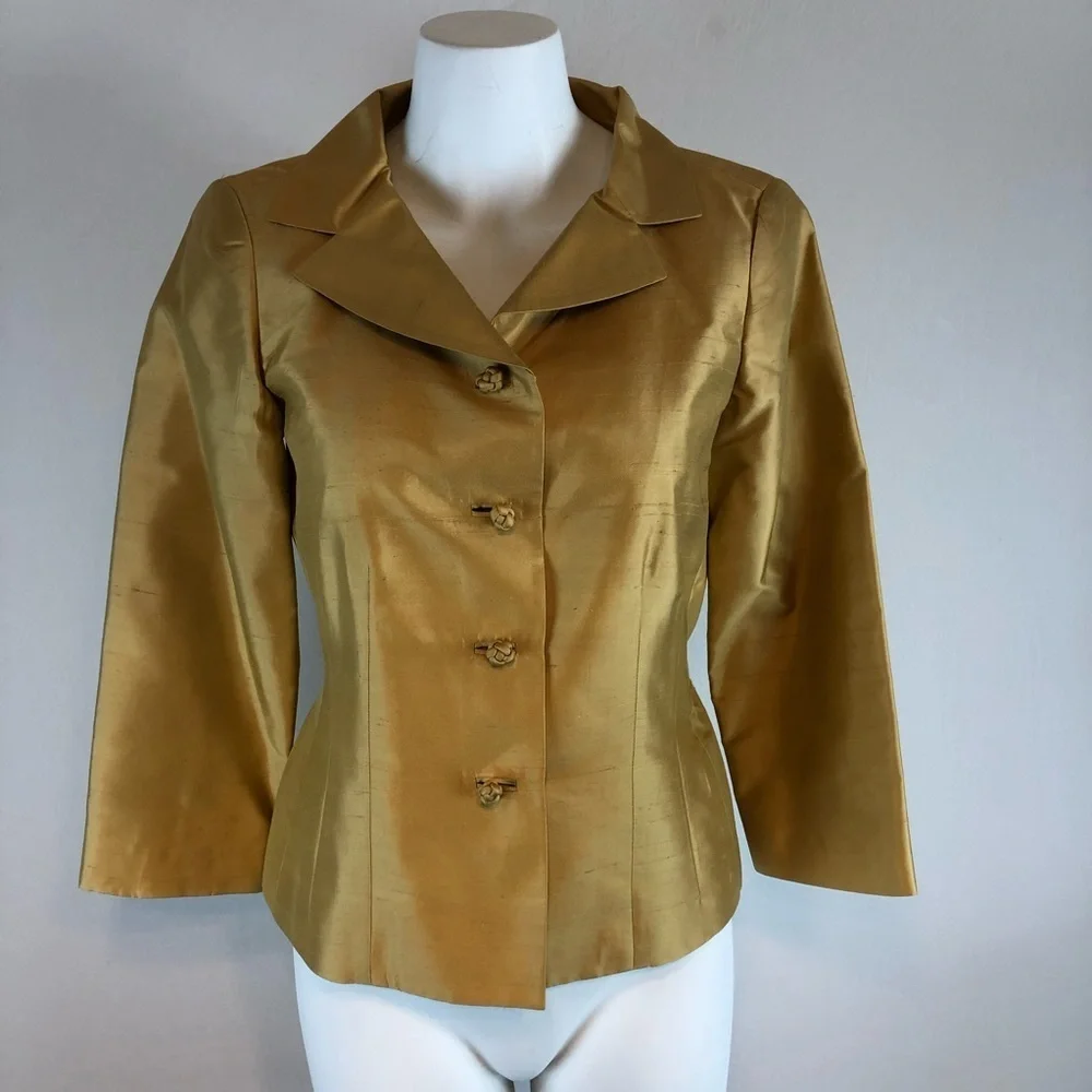 Dana Buchman 100% Silk Blazer - size 2 - Picture 4 of 11